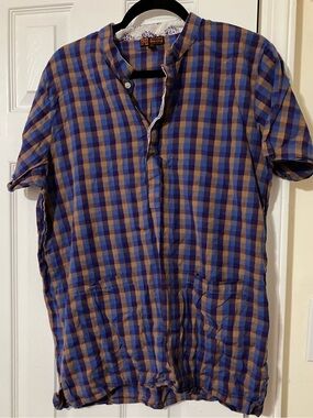 Gingham Cotton Short-Sleeve Shirt - NWOT, size S boys